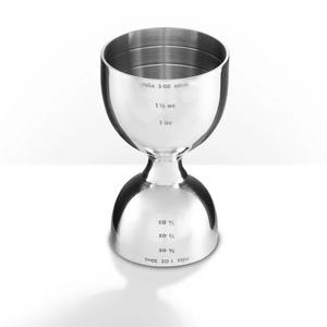 Jigger à double face en acier inoxydable, outil de mesure de précision pour cocktails avec marquages gravés en oz et ml pour la mixologie - Product Image 2
