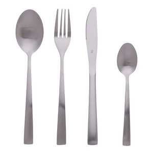 Set di posate riutilizzabili in acciaio inossidabile Madison da 24 pezzi, colore argento - Product Image 1