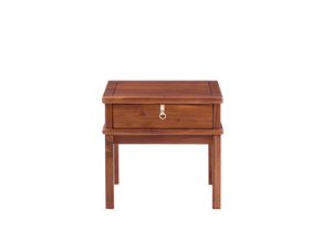 Table basse en teck durable et éco-responsable de conception chinoise moderne, 1 tiroir, bois légal indonésien certifié, pour salon - Product Image 2