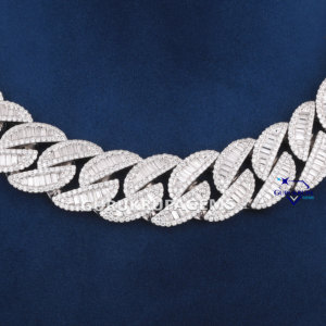 Diamante de moissanita deslumbrante de 20 MM con claridad VVS Diseño único Collares de cadena de cuerpo fino de plata esterlina 925 - Product Image 4