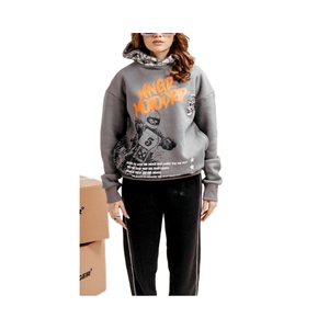 2025 unisexe hommes décontracté hiver surdimensionné polaire à capuche 100% coton respirant manches longues Logo personnalisé impression couleur unie - Product Image 4