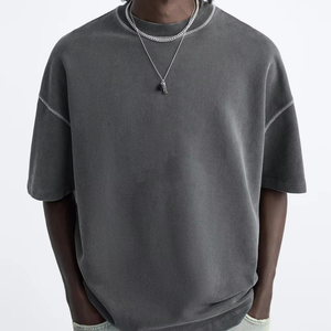 T-shirt à manches courtes de haute qualité pour les hommes T-shirt respirant en gros T-shirt avec logo de taille de couleur personnalisée pour les hommes de grande taille - Product Image 6