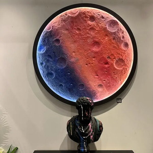 Handmade sơn dầu 3D kết cấu mặt trăng tùy chỉnh màu sắc LED sét cho khách sạn phòng khách tường trang trí nội thất - Product Image 1