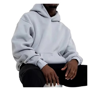 Sweat à capuche unisexe coupe ample en molleton bouclette 100% coton, style oversize, streetwear hiver, avec poches, service OEM 2026 - Product Image 2
