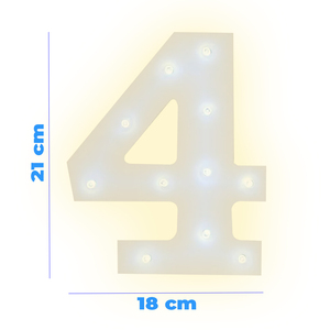Numero 4 in LED 3D a Luce Calda in Materiale Plastico - Product Image 3