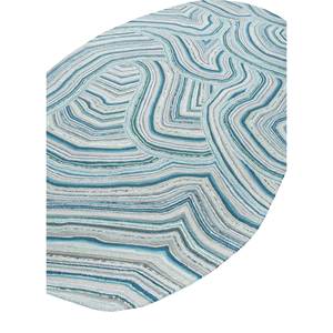 Alfombra Rectangular Azul de Lana y Viscosa Hecha a Mano con Diseño Abstracto 9x12 para Hogar o Pasillo, Modelo TNQ-1265 - Product Image 2