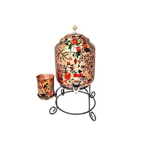 Dispensador de agua de cobre decorativo con grifo para restaurantes, hogar, cocina y oficina con elegante diseño de acabado antiguo - Product Image 4