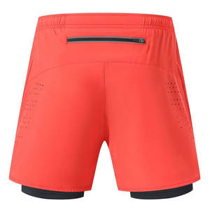 กางเกงขาสั้นออกกำลังกายแบบ2 in 1สำหรับผู้ชายประกอบด้วยกางเกงรัดรูปด้านในและชั้นนอกแห้งเร็วเพื่อความสบายสูงสุด - Product Image 2