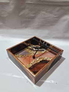 Plateau de service rectangulaire en bois de luxe, style moderne, design imprimé en émail, durable, lave-vaisselle, salle de bain, salon, vaisselle - Product Image 3