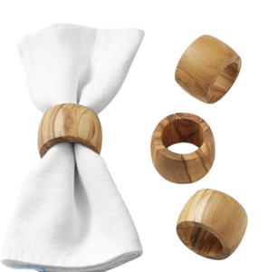 Anneaux de serviette en bois personnalisés vintage Anneau porte-serviettes personnalisable pour table de cuisine pour mariages et fêtes d'Inde - Product Image 3