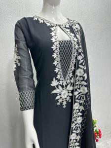 Vestido de fiesta bordado CHEFLI para mujer, ropa de fiesta bordada Salwar Kameez, ropa India paquistaní, vestidos cosidos - Product Image 4