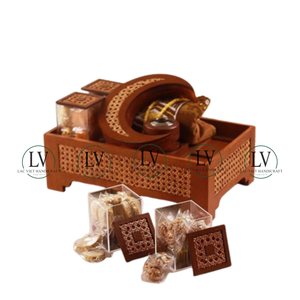 Coffret cadeau de meilleure qualité canne en bois Ramadan plateau de service en chocolat vente en gros design arabe des artisans vietnamiens - Product Image 5