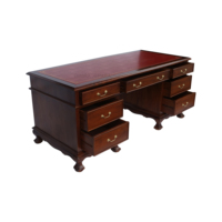 MEUBLE DE REPRODUCTION ANTIQUE CHIPPENDALE BUREAU PARTENAIRE BUREAU EN BOIS MASSIF ACAJOU INDONÉSIE