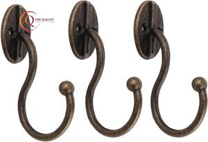 Best Selling Handmade Brass Clothes <b>Hook</b> Knitting Needles <b>Hooks</b> Customized Shape and Size Antique Brass Hanger <b>Hook</b> From Indian - Product Image 2