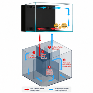 <span class=keywords><strong>Acquario</strong></span> in vetro Ultra trasparente personalizzato <span class=keywords><strong>con</strong></span> filtro a pozzetto inferiore - Product Image 2