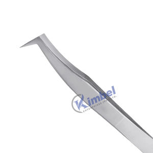 Vente en gros, marque privée, pince à épiler professionnelle en acier inoxydable, pointe en fibre d'argent, pince à épiler d'extension de cils en forme de S, KIMBEL - Product Image 6