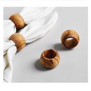 Porte-anneau de serviette en bois brun foncé simple classique pour salle à manger cuisine fête mariages chambre salle de bain zone de conception de Table extérieure - Product Image 3