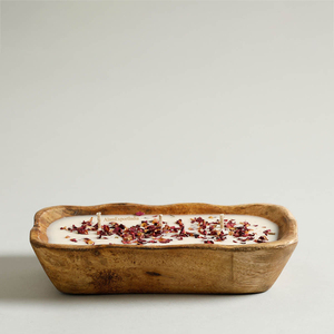 Dernier bol de pâte à bougie en bois de manguier au design moderne bol de bougie de soja sculpté à la main centre de table décoration mariage maison - Product Image 4