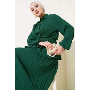 <b>Elastic</b> Waist Tied 2 Piece Set Green - Product Image 1