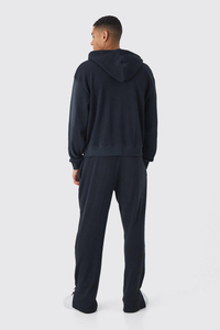 Conjunto Deportivo Desteñido por el Sol, Calidad Superior, 100% Algodón, 400 GSM, Pantalones Acampanados y Sudadera con Cremallera, Ropa Casual de Invierno para Hombre - Product Image 2