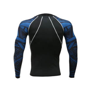 T-shirt de compression en jersey pour homme grande taille, extensible, lavé, à séchage rapide, manches longues, sublimé, protection contre les éruptions cutanées, vêtements d'entraînement - Product Image 2