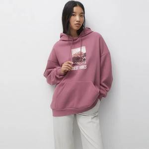 Nouveau design personnalisé imprimé polaire vêtement teint casual solide sweats à capuche tricotés pour femme Vintage Distressed Washed Hoodie pour les femmes - Product Image 3