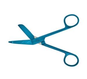 กรรไกรตัดผ้าพันแผลสแตนเลสแบบแมนนวลมีความทนทานสีฟ้า - Product Image 2