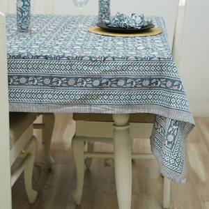 Mantel de algodón 100% hecho a mano rectángulo de tamaño personalizado con diseño floral impreso para decoración de bodas o fiestas de hoteles en casa - Product Image 4