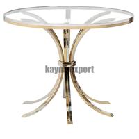 Table basse et table gigogne en verre finition or créative pour salon, maison moderne et restaurant, table basse en métal