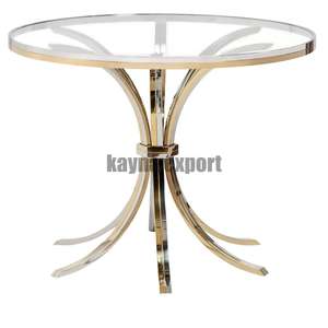 Creative <b>Gold</b> Finished <b>Glass</b> Top <b>Coffee</b> <b>And</b> Nesting <b>Table</b> For Living Room Modern Home <b>And</b> Restaurant <b>Coffee</b> <b>Table</b> Metal Frame - Product Image 6