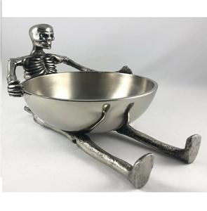 Elegante Recipiente para Dulces con Diseño de Esqueleto Dorado, Decoración de Mesa de Aluminio de Lujo para Bodas y Fiestas de Halloween. - Product Image 2