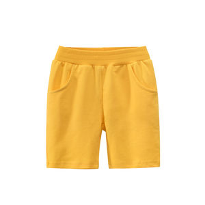 Vente en gros de shorts 100% coton pour enfant vêtements pantalons décontractés pantalons courts d'été unis cordon de serrage ample shorts respirants simples pour enfants - Product Image 3