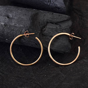 Boucles d'oreilles en argent Sterling 925, boucles d'oreilles en plaqué or, cerceaux en argent pour femmes, bijoux en plaqué or 18k, bijoux fins - Product Image 2