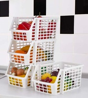 Paniers de rangement en plastique polyvalents et empilables, conformes aux normes alimentaires, en matériau PP, portables pour l'organisation du garage et de la maison