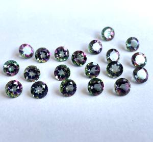 Topacio místico natural 6mm redondo facetado de buena calidad-Topacio místico superior redondo facetado - Product Image 2