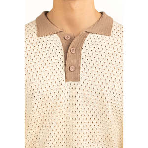 Polo à coupe classique, techniques de broderie foncées, tricoté de haute qualité, anti-plis, respirant, uni, pour le golf, disponible en taille XL, coupe ajustée - Product Image 2