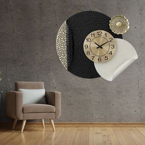 Horloge murale en métal magnifiquement faite à la main Design moderne classique Quartz suspendu pour la décoration intérieure dans la chambre salon bureau - Product Image 2