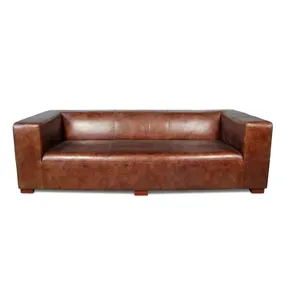 Ensemble de canapé 3 places marron de luxe moderne pour le salon meubles en cuir véritable vente d'usine pour hôtels - Product Image 3