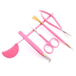 Pinzas clásicas y de volumen para extensión de pestañas con punta de fibra de agarre de diamante para cabello de barbilla Etiqueta privada de acero inoxidable - Product Image 5