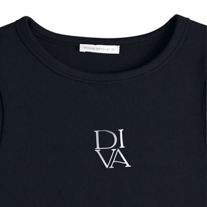Débardeur court décontracté en coton à imprimé inscriptions pour femme, coupe ajustée, collection 2026, offre spéciale - Product Image 1