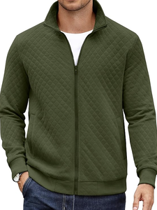 Sweat-shirt à fermeture éclair pour homme, col montant, veste matelassée, décontractée, légère, polaire, logo personnalisé, fabrication directe du Bangladesh, vente en gros - Product Image 6