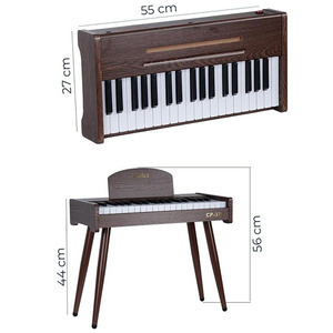 Piano pour enfants en bois Midex CP-370C - 37 touches fonctionnant sur piles avec toucher réaliste - Noyer naturel - Product Image 4