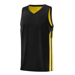 Ensemble de maillots de basket-ball de couleur jaune et noire à vendre en stock, expédition rapide, maillots de basket-ball - Product Image 1
