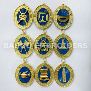 Excelente Maestro Aliado Grados Masónicos Pecho Joya-Chapado en Oro Con Cinta Blanca - Product Image 2