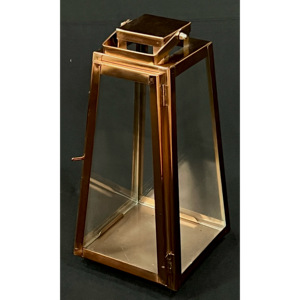 Lanternes porte-bougie modernes en métal/verre à finition brillante, découpées à la main, imprimées en 1 couleur, populaires pour Noël et les mariages - Product Image 3