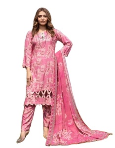 Dernière mode d'hiver pour les femmes Modeste Lénine Suit Halwar Kameez avec de fines techniques brodées respirantes - Product Image 1