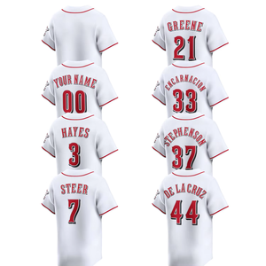 Maillot de baseball domicile rouge Cincinnati 2025 pour homme, édition limitée, personnalisable, avec logos brodés, blanc, grande taille, respirant - Product Image 1
