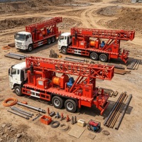 Plateforme de forage de puits d'eau montée sur camion, profondeur 800 m, entraînement hydraulique par le haut, ISO9001 CE, modèle HW-800T