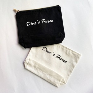 Estuche de cosméticos de lona de algodón orgánico ecológico personalizado Estuche con cremallera de estilo vintage con bolsa de embalaje con logotipo de patrón de caramelo - Product Image 2