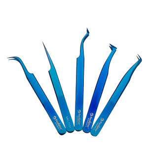 Pince à épiler de précision en acier inoxydable de haute qualité avec pointe en fibre, durable, 10 mm, pour extensions de cils, logo personnalisé, produit pour cils en volume inclinés - Product Image 3